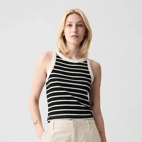 Gap Modern Rib Cropped Halter Top - Picture 1 of 5
